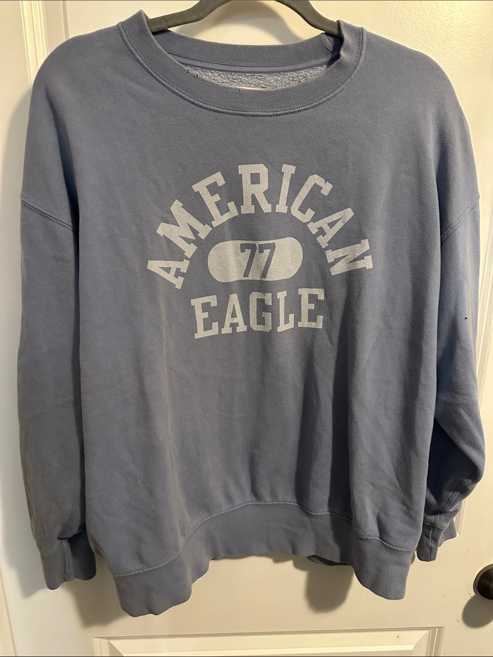 American Eagle Outfitters Dusty Blue Graphic Crewneck Sweatshirt